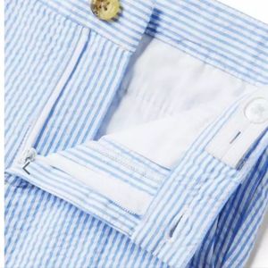 Janie and Jack| seersucker pants blue and white stripe 3-6months